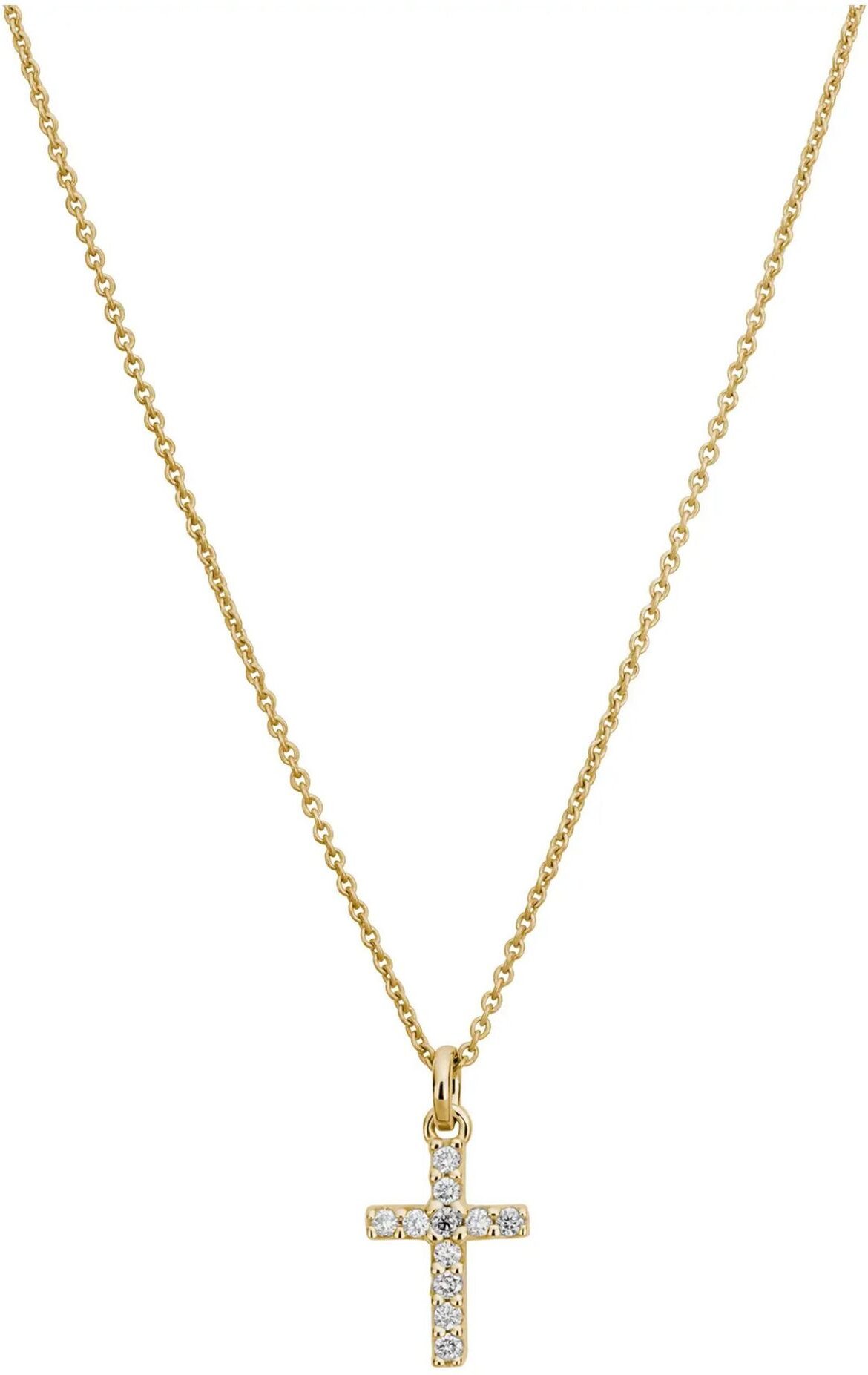 Lyomi Anhänger mit Kette 585/- Gelbgold 11 synth. Diam. 0,14ct.