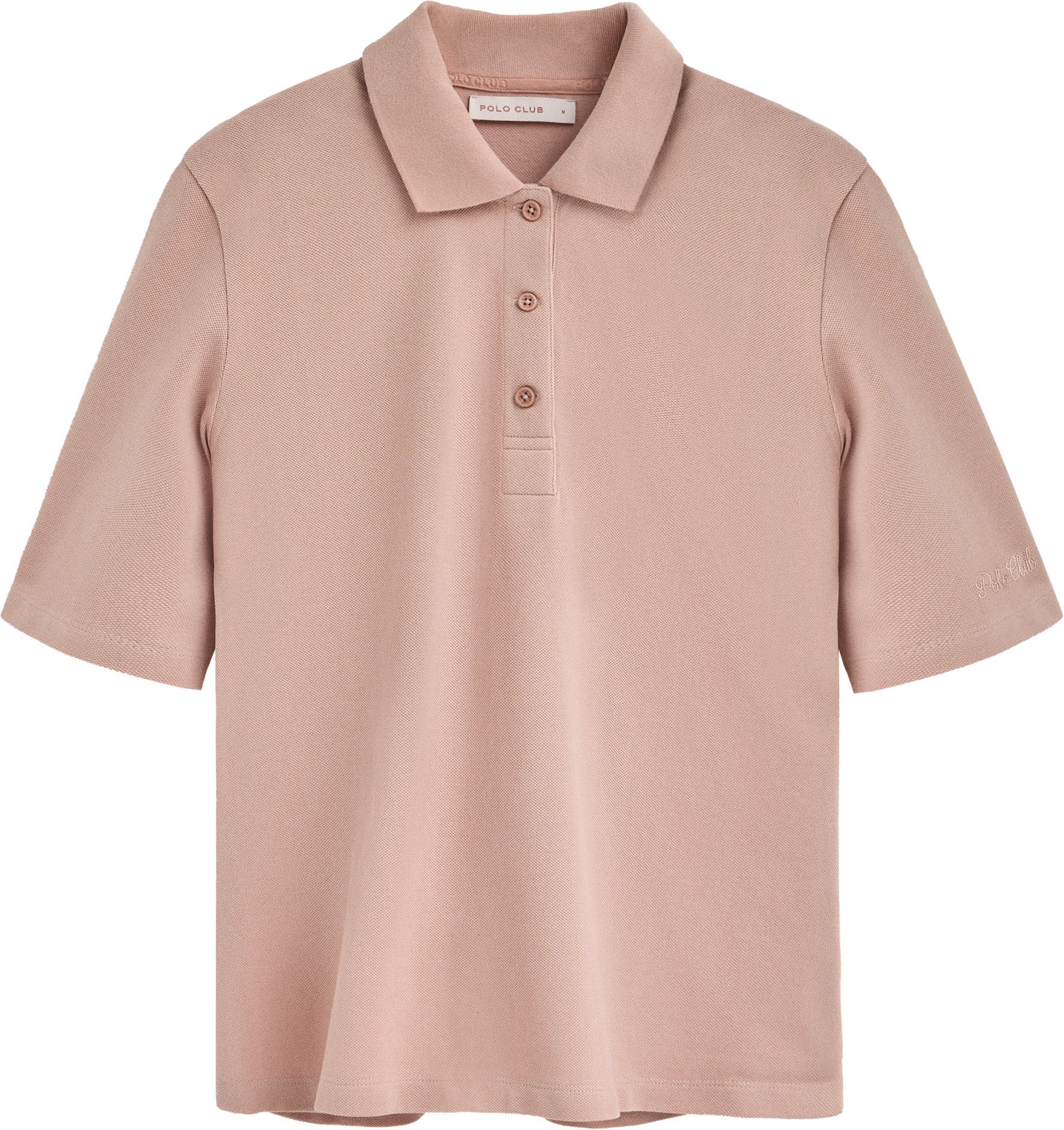 Poloshirt blassrosa mit halblangen Ärmeln und gesticktem Polo Club-Logo