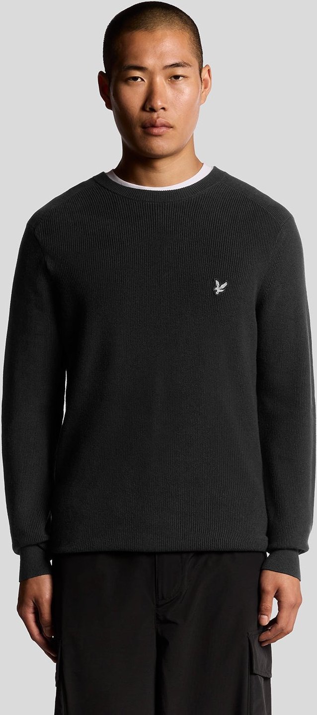 Thumbnail - Lyle & Scott Engineered Rib Pullover mit Rundhalsausschnitt - Schwarz