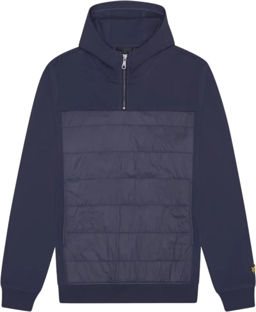 Lyle & Scott Hybrid Panelled Interlock Navy Night Hoodie