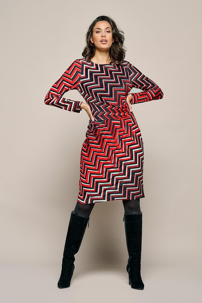 Thumbnail - Eloise Print Kleid Rot / Multi