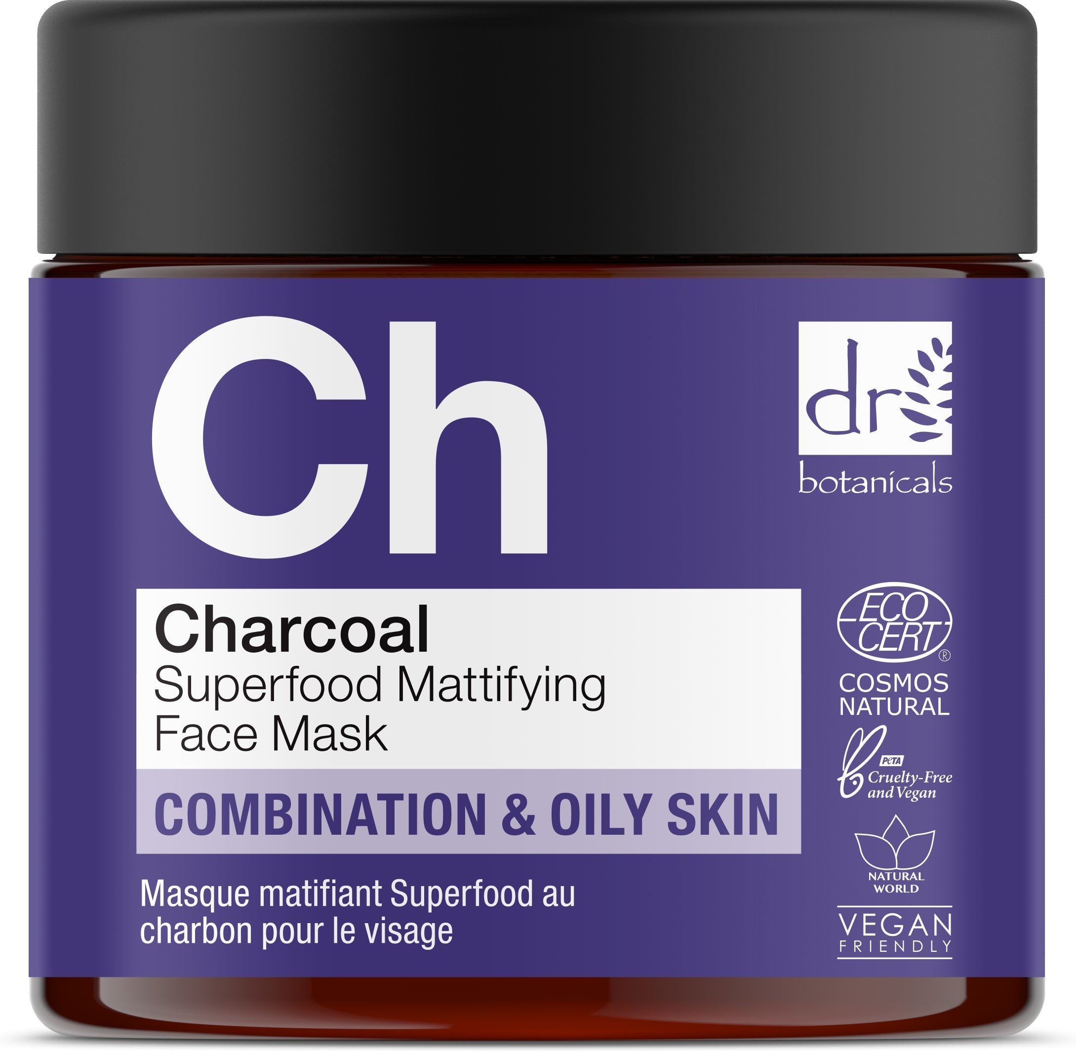 Dr Botanicals Holzkohle Superfood Mattierende Gesichtsmaske 60ml