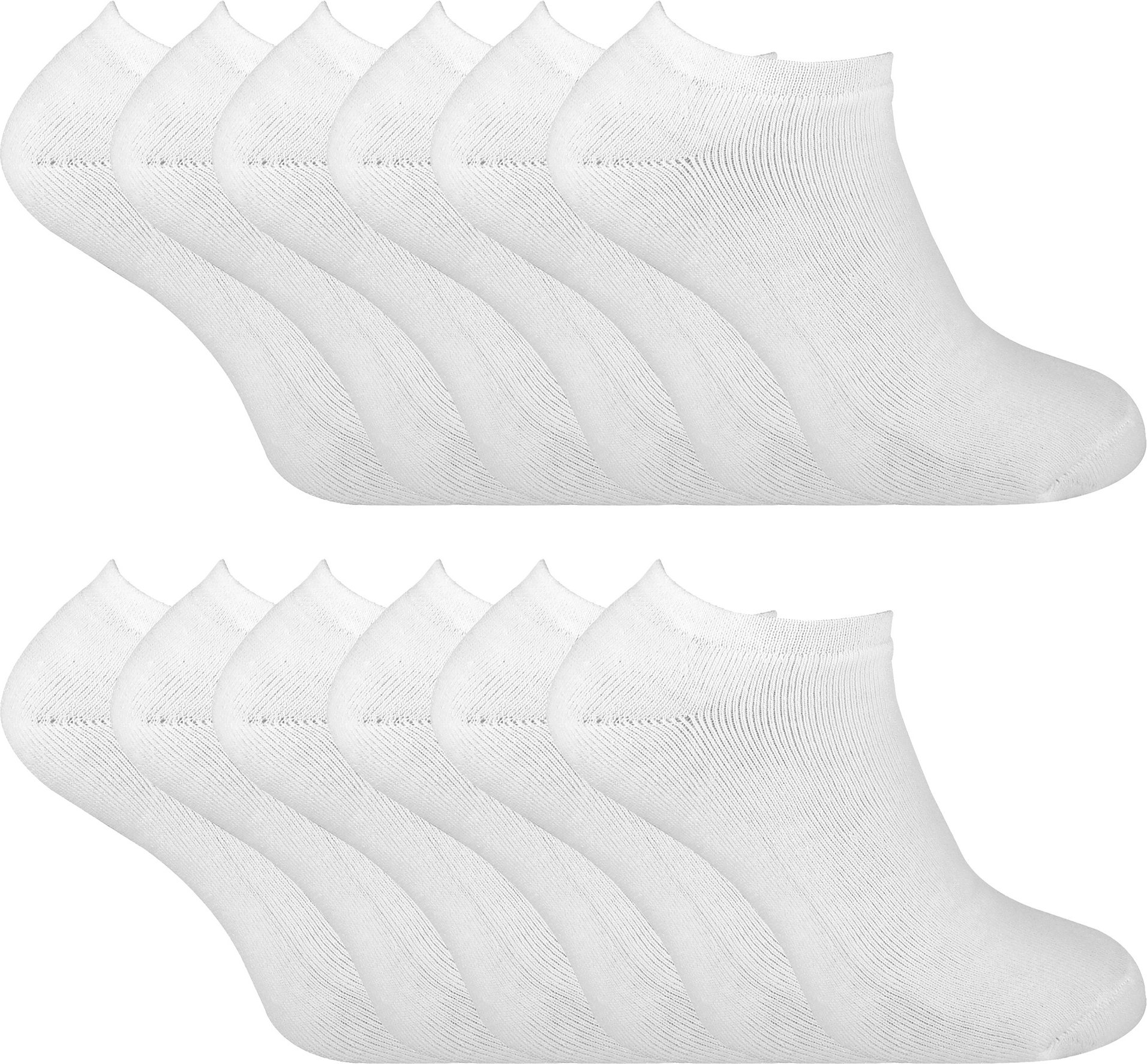 Thumbnail - Mens Thermal Low Cut Trainer Socken | 12 Paar Multipack | Winter Unsichtbare Socken für Männer - Weiß