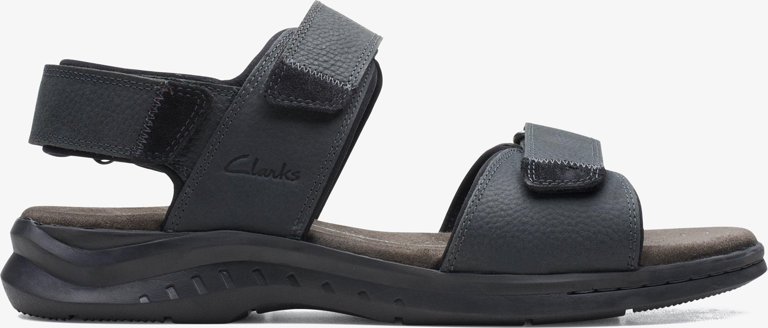 Hapsford Creek Schwarze Geschmeidige Leder-Sandalen