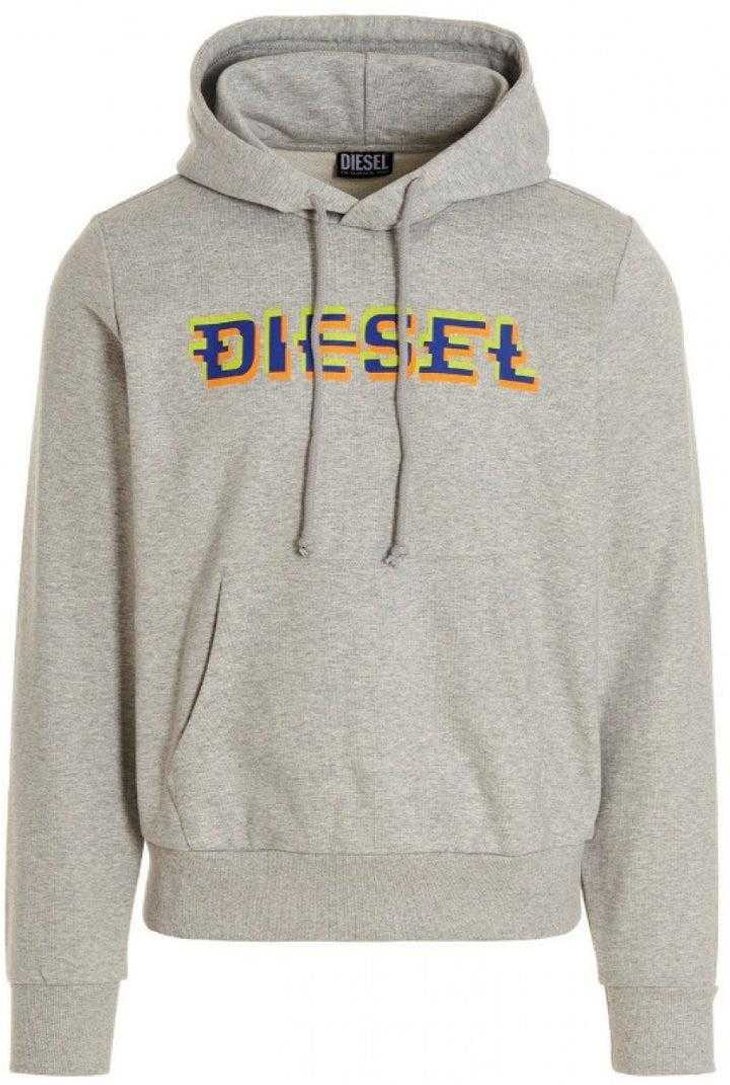 Diesel - Kapuzenpullover für Herren, Logo (Grau)