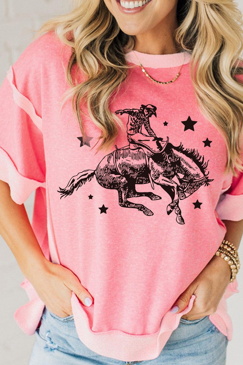 Cowgirl Rodeo Grafik T-Shirt