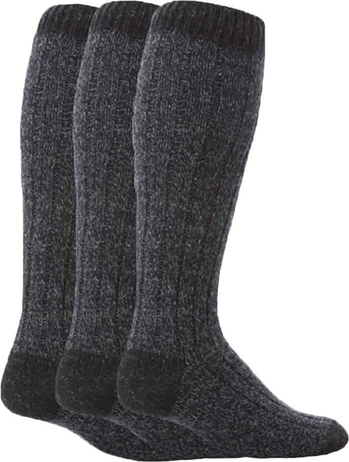 Workforce - 3 Paar Herren extra lange kniehohe warme Wollstiefelsocken