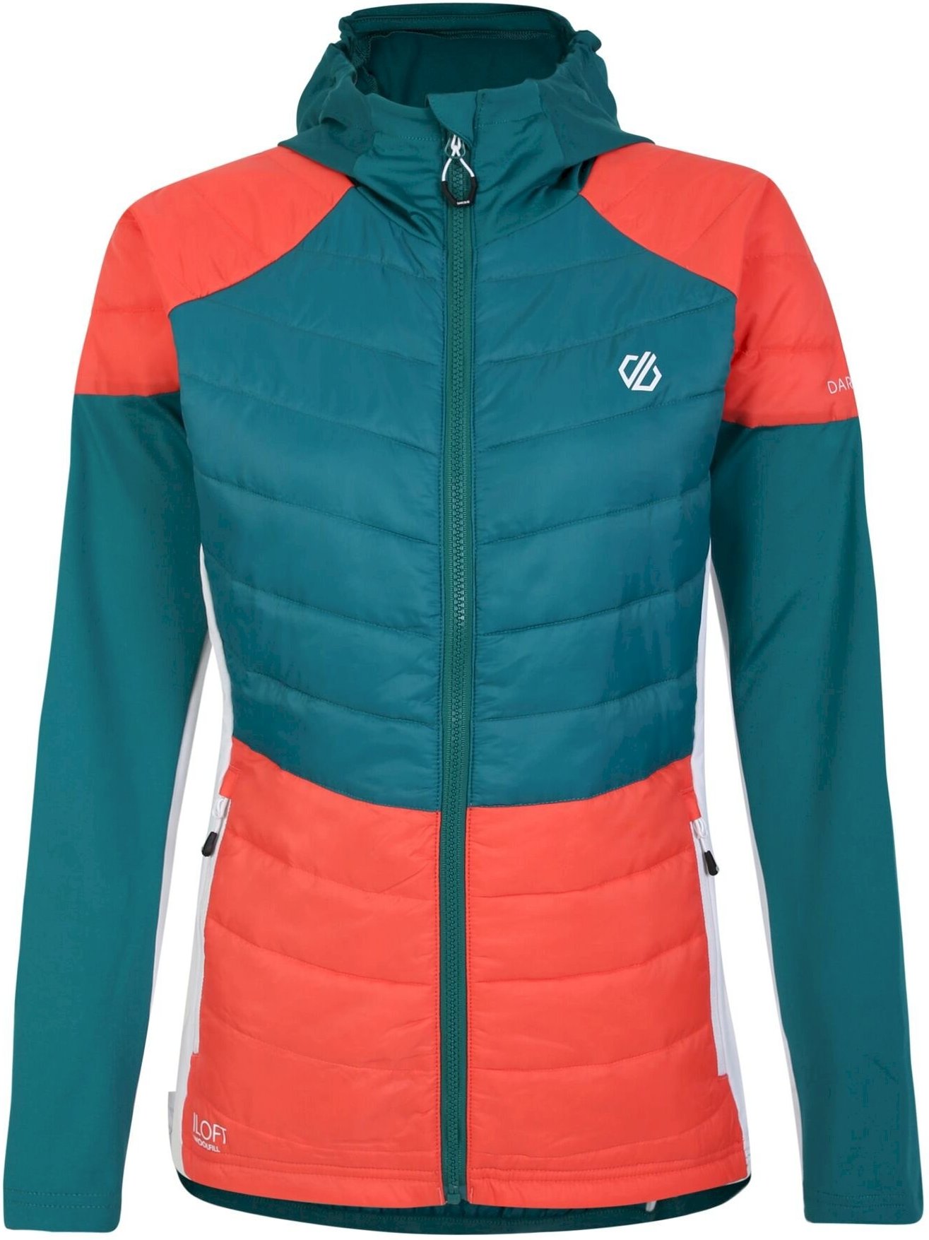 Dare 2B - "Culmination" Hybridjacke Wattiert für Damen (Glücksgrün/Neon-Pfirsichfarben/Weiß)