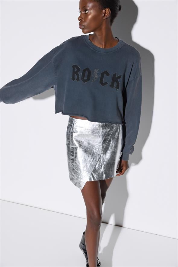 Fahrrad Hals Crop Sweatshirt