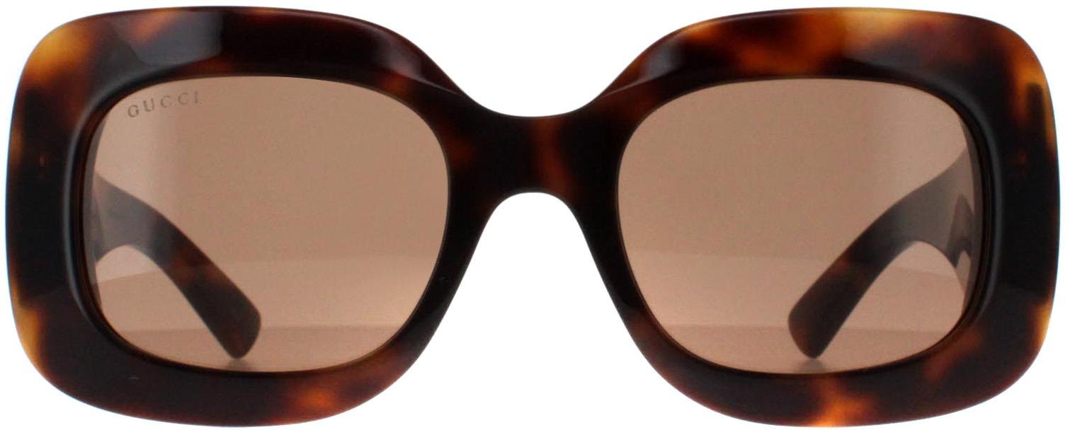 Gucci Square Womens Havanna mit Silber Braun GG1695S