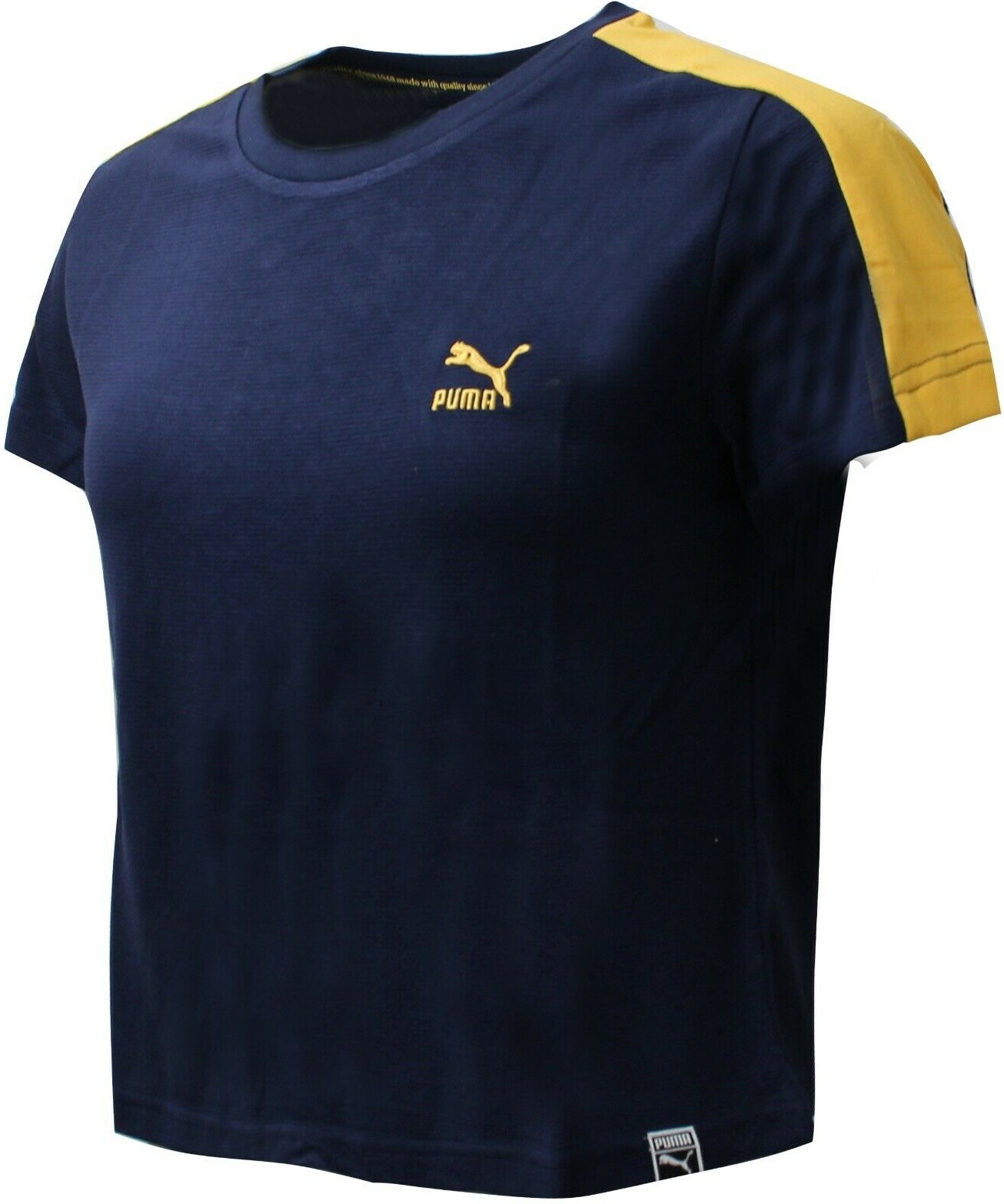 Puma Classics Structured Womens Tee T-Shirt Top Navy 575065 49 A16C