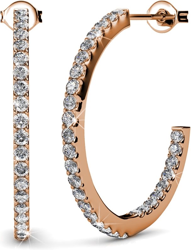 Creolen „Simply“ – Roségold und Kristall