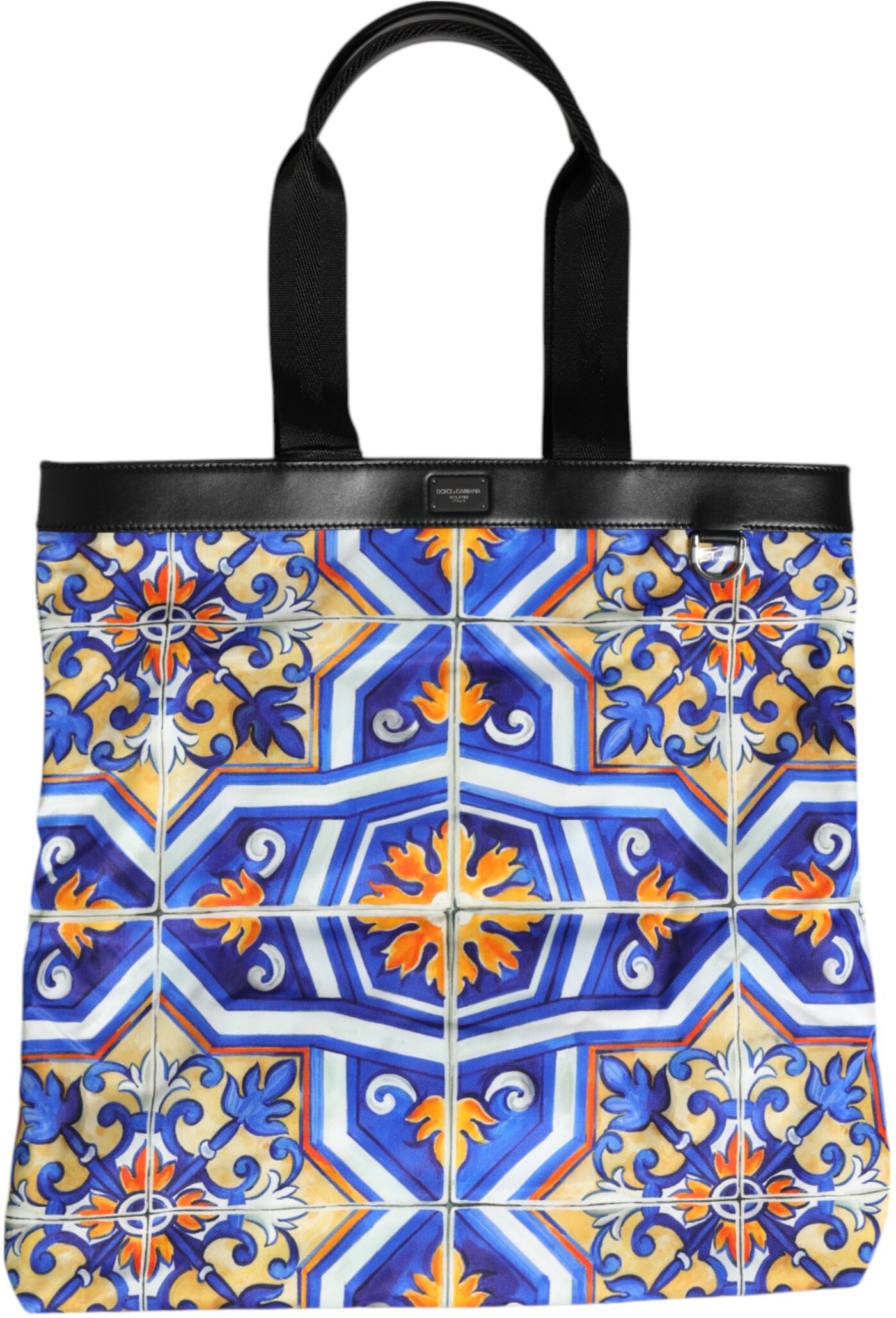 Multicolor Maiolica Print Schultertasche mit Tragegurt