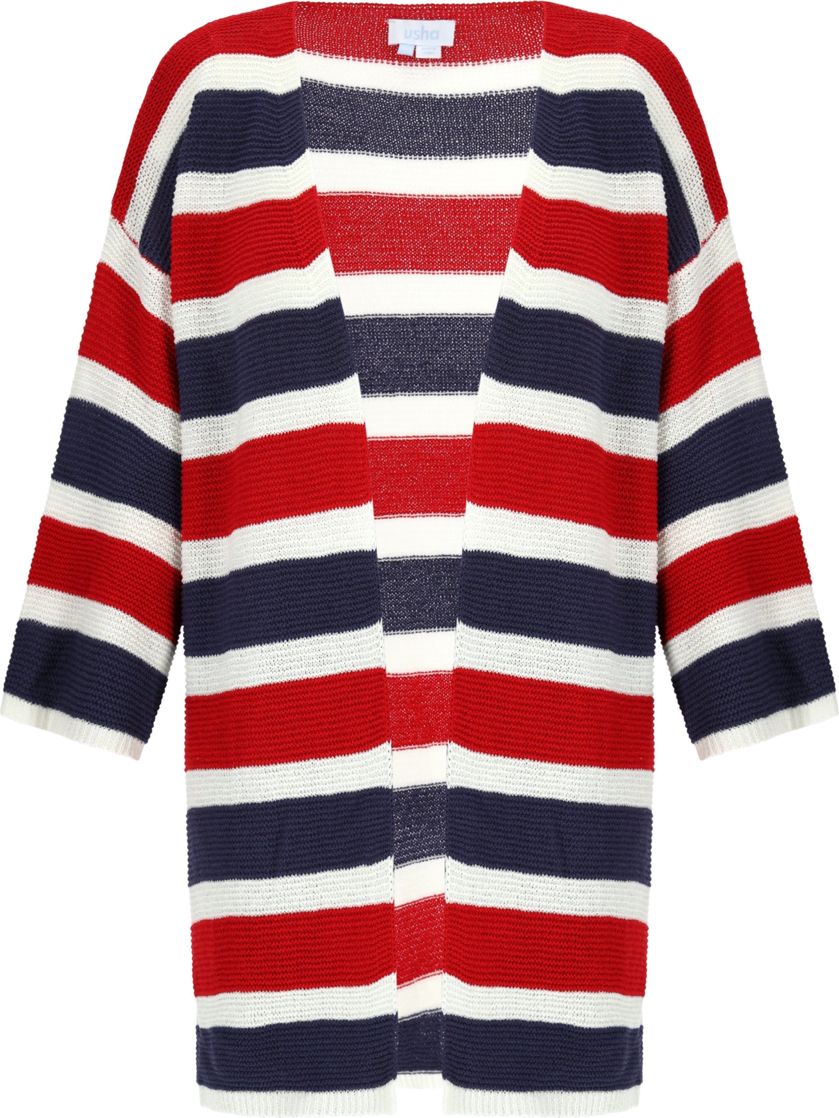 usha Strickjacke Damen Rot weiss blau