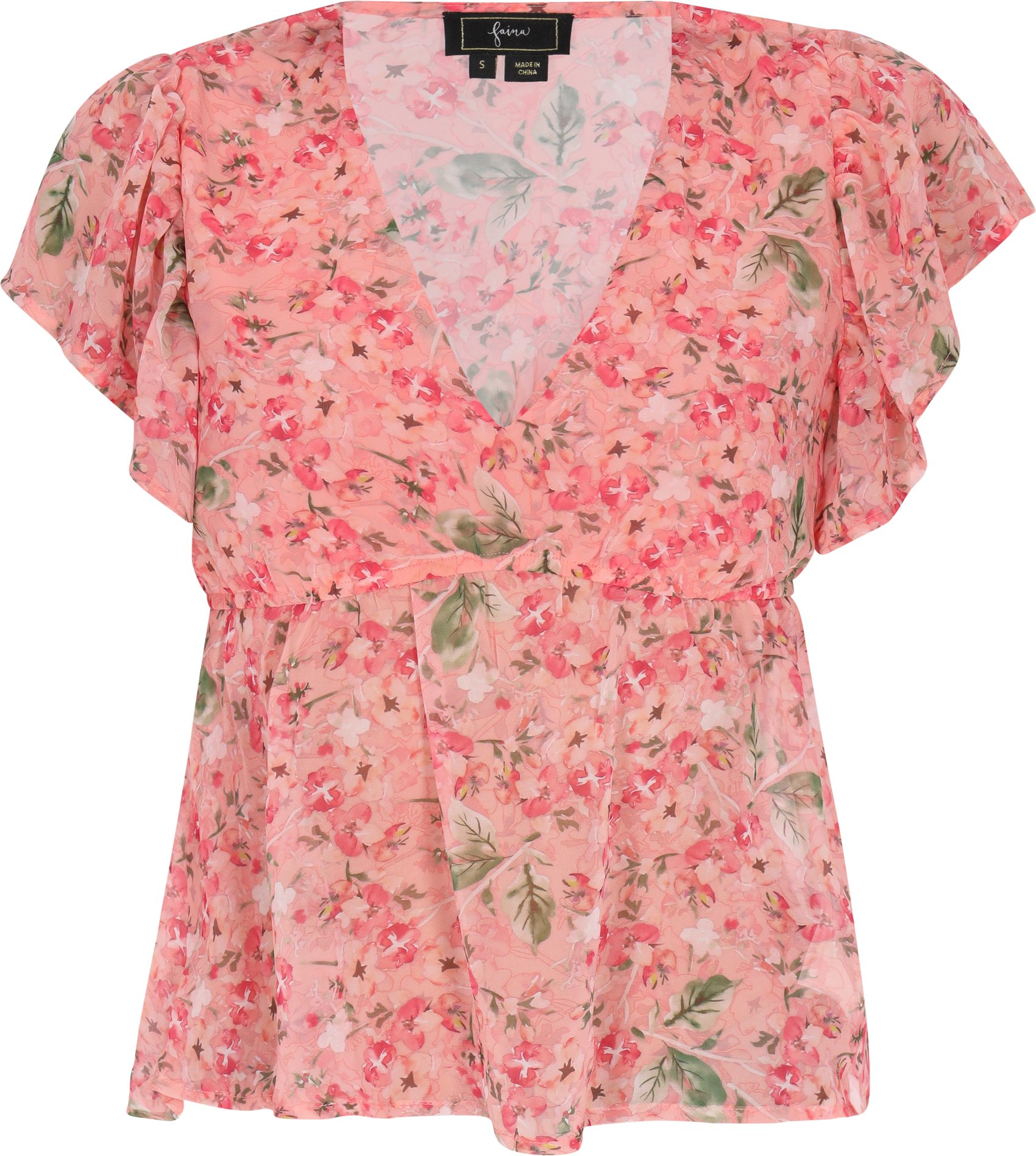 Thumbnail - Faina Bluse Frauen Koralle mehrfarbig