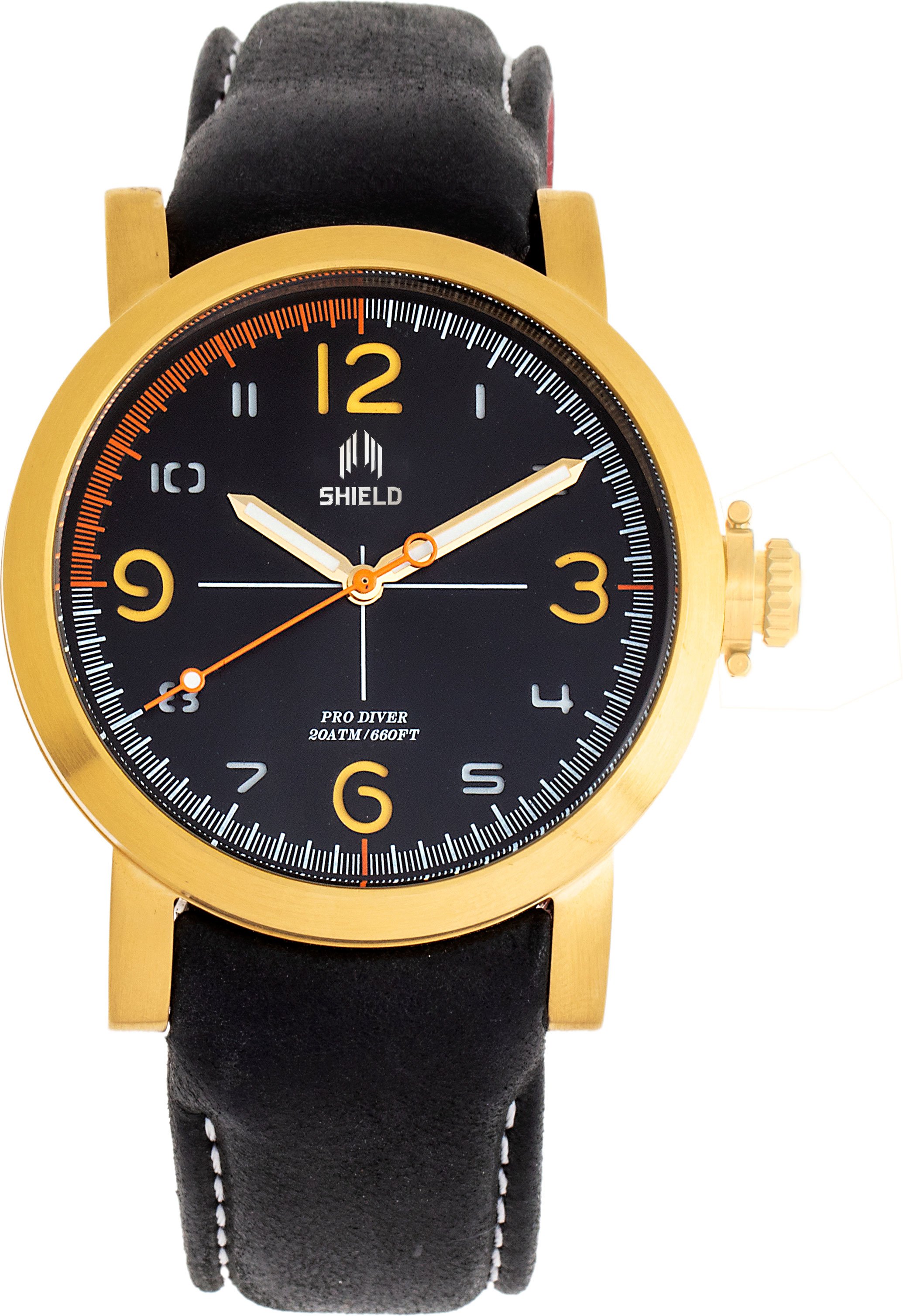 Shield Berge Lederarmband Herren-Taucheruhr