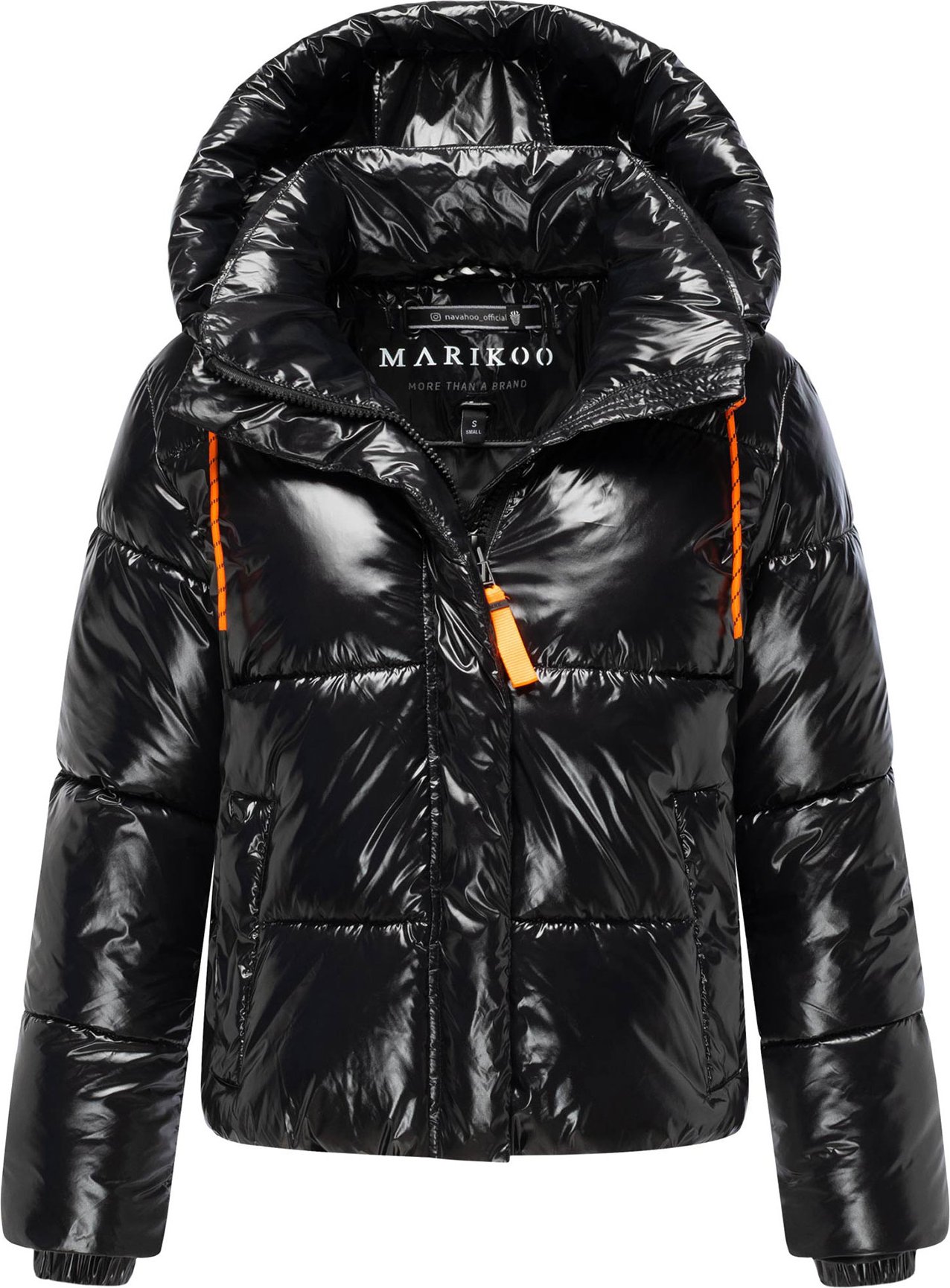 Marikoo Damen Winter Steppjacke Skyraa mit Kapuze & glänzendem Design