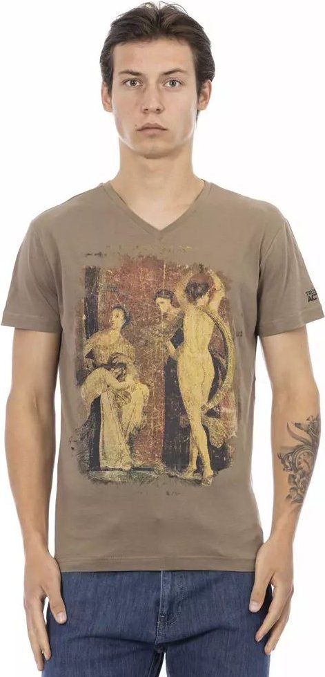 V-Ausschnitt Kunstdruck T-Shirt