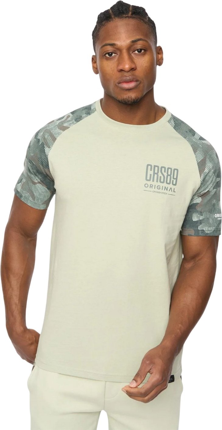 Crosshatch - "Branton" T-Shirt für Herren (Helles Oliv)