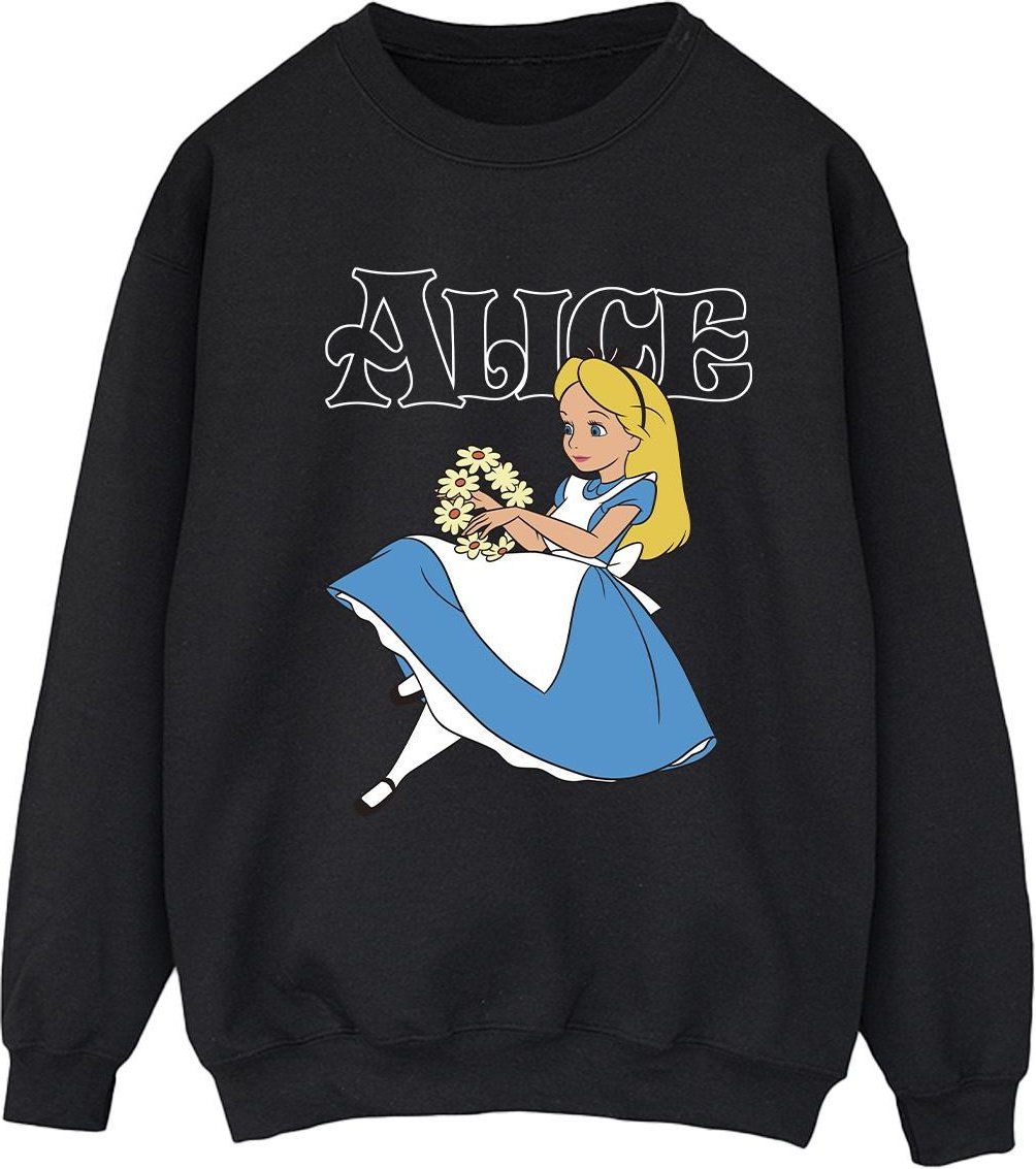 Disney - "Alice In Wonderland Flowers" Sweatshirt für Damen (Schwarz)