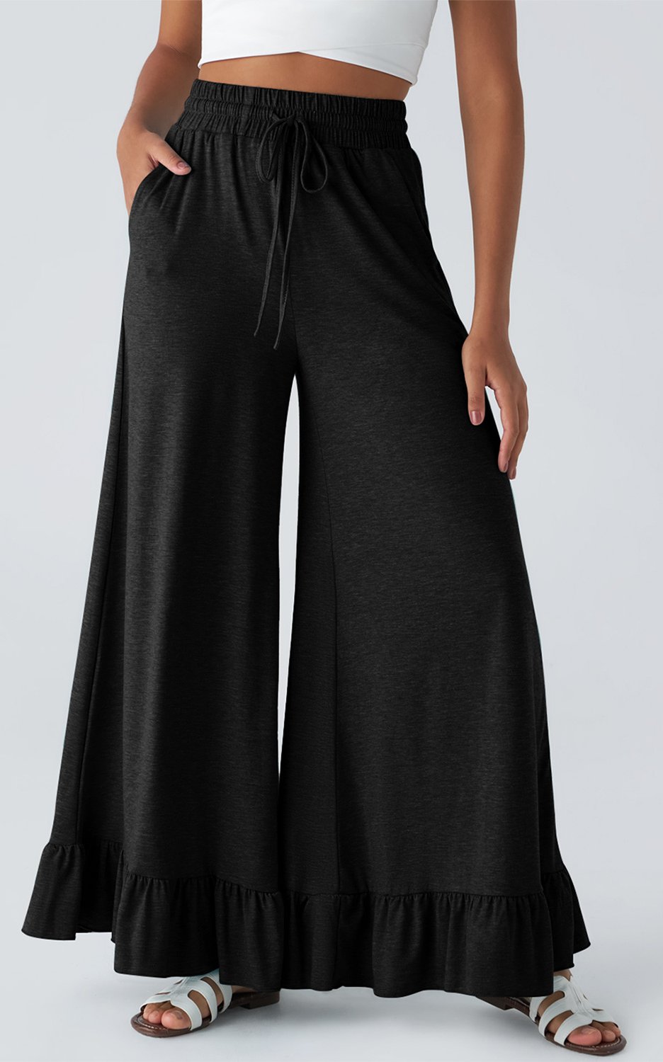 Rüschensaum Weite Hose