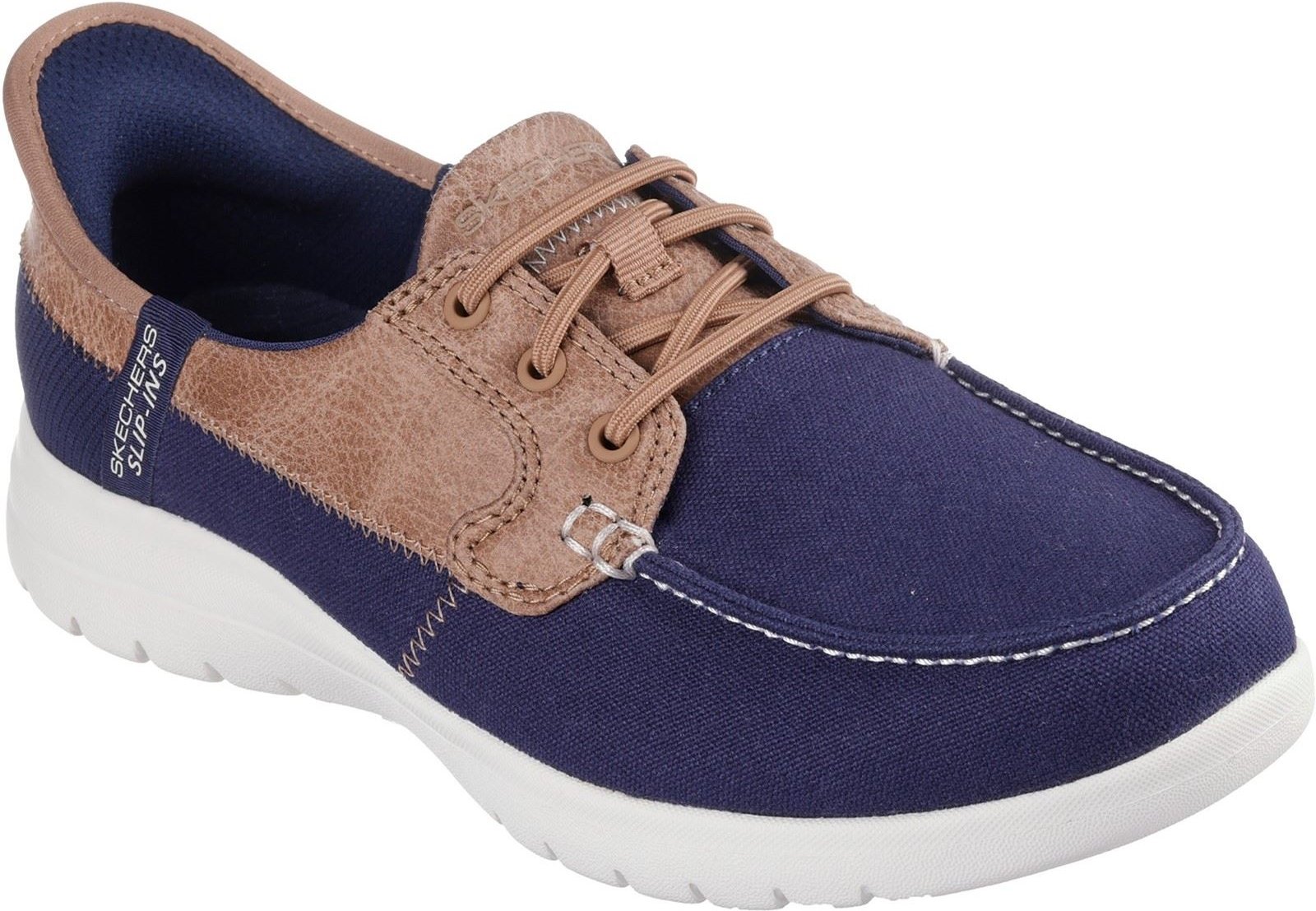 Thumbnail - Skechers Palmilla Textil Damen Bootsschuhe in Marineblau