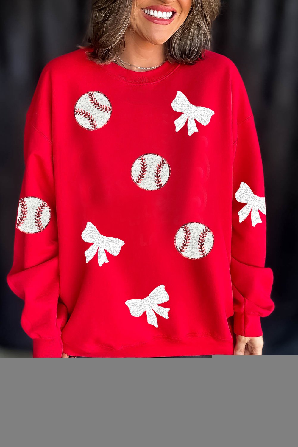 Pailletten Baseball Sweatshirt