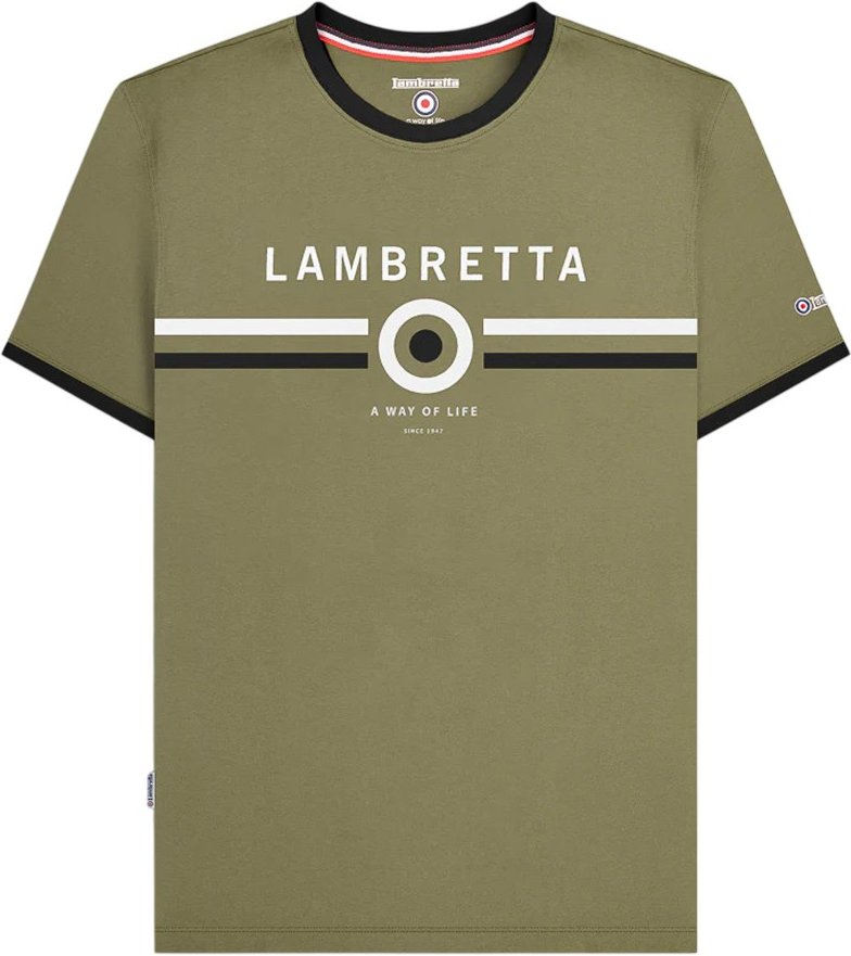 Lambretta - T-Shirt Ringer-Stil für Herren (Khaki)