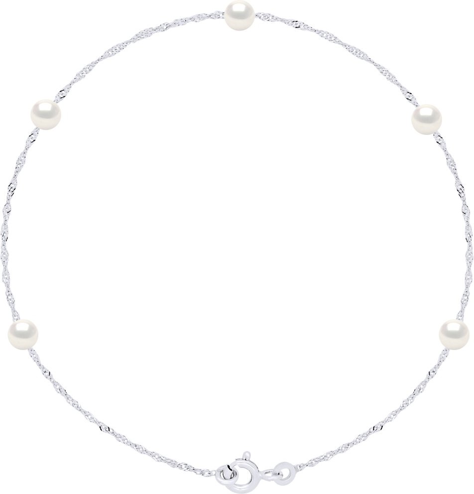 Armband – 5 echte Süßwasser-Zuchtperlen rund 4–5 mm