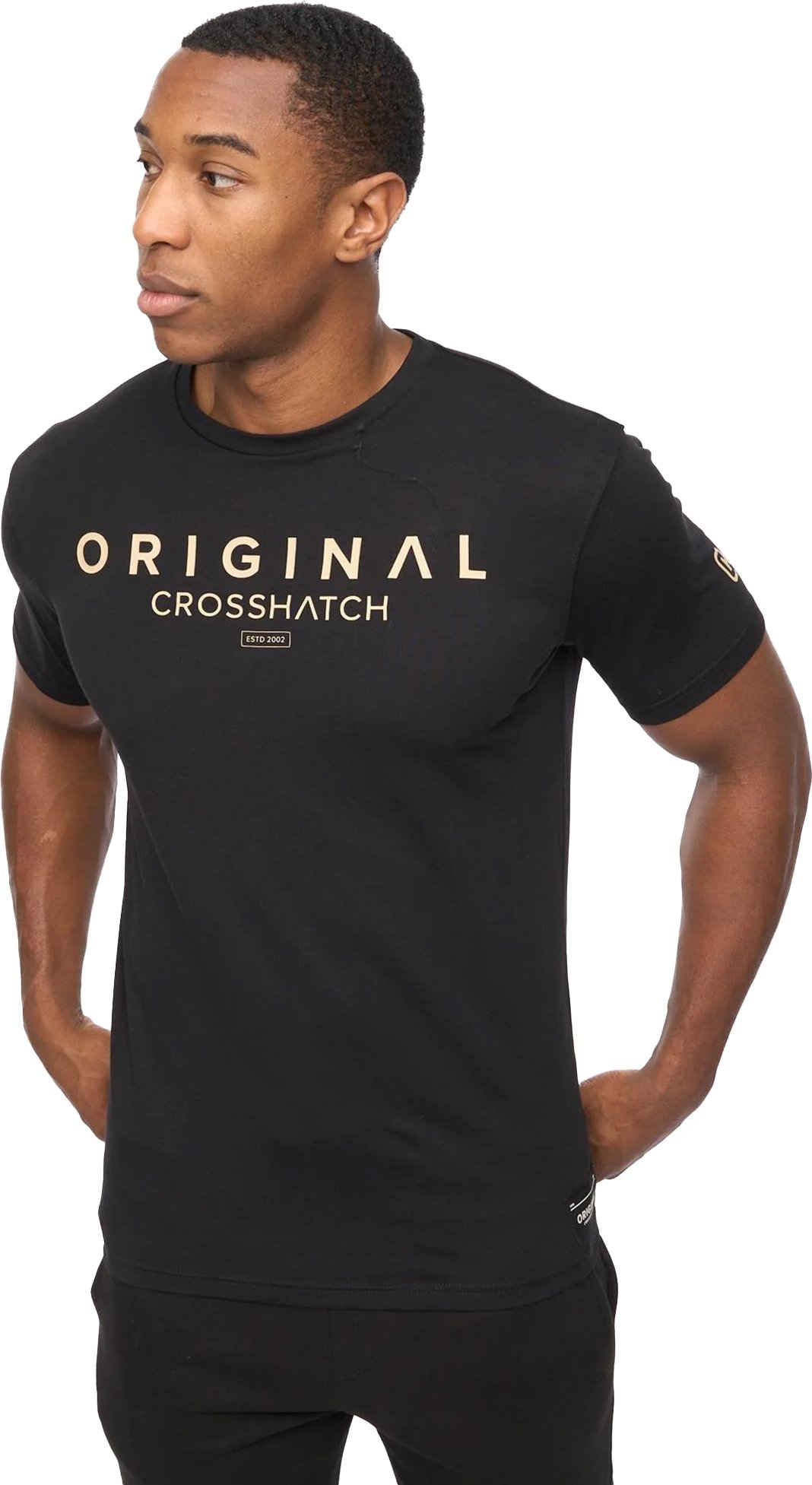 Crosshatch - "Jamals" T-Shirt für Herren (Schwarz)