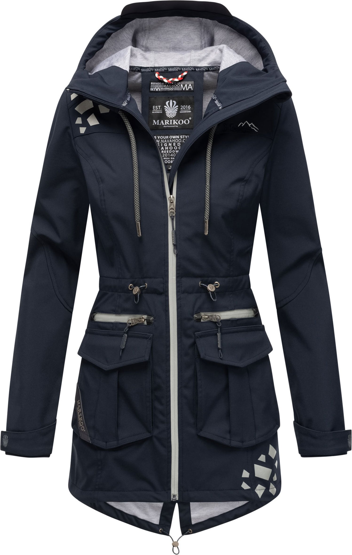 Thumbnail - Marikoo Damen Softshelljacke – Ulissaa mit Kapuze & Reflektoren