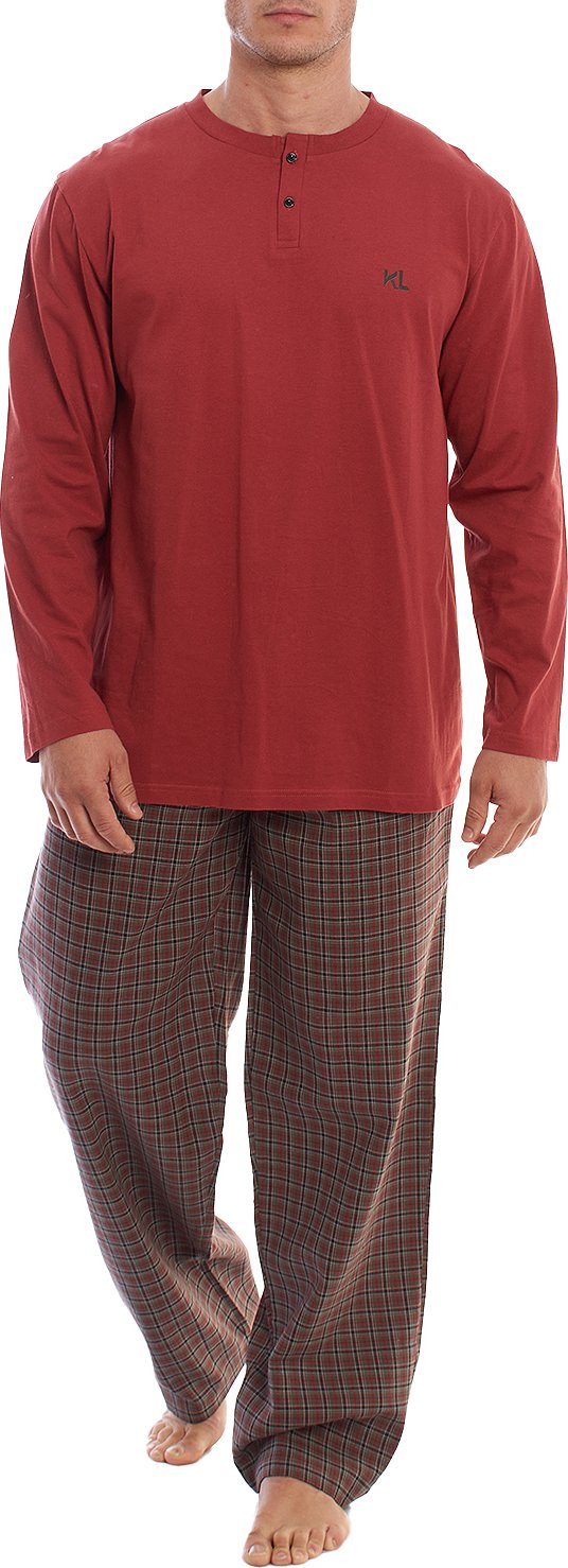 KLP4 Herren-Winterpyjama mit langen Ärmeln