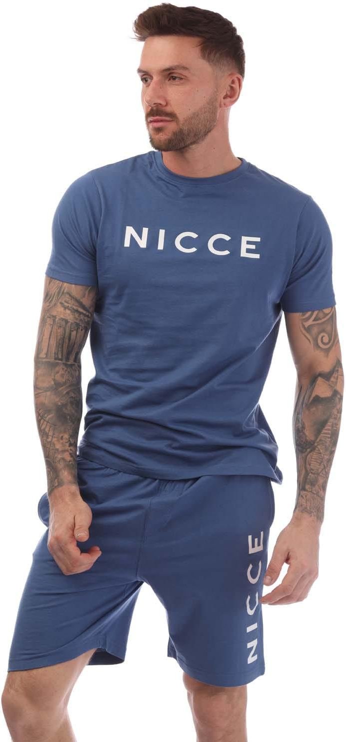 Nicce - "Rowan" T-Shirt und Shorts Set für Herren (Blau)