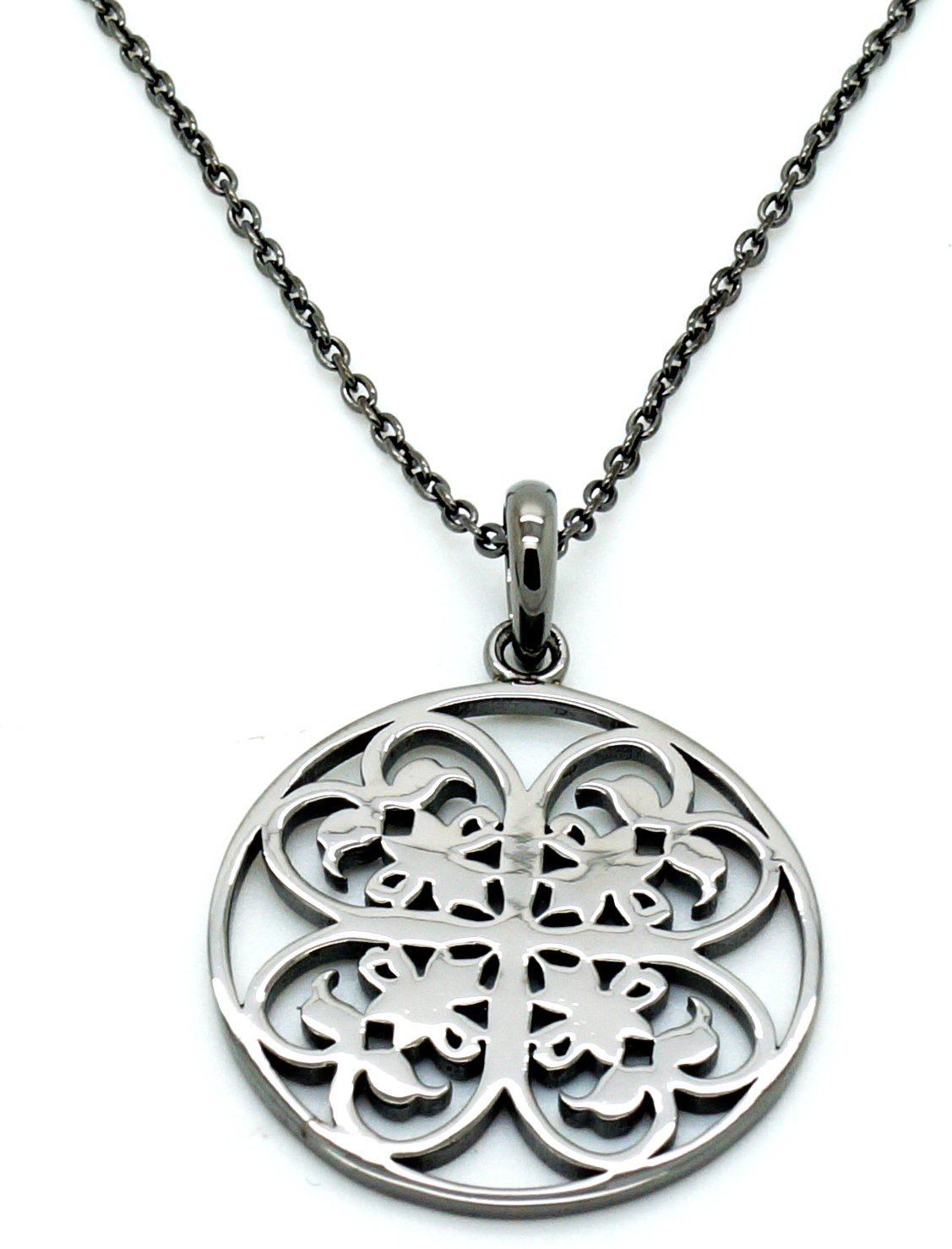 Orphelia Damen-Kette aus 925er Sterlingsilber mit Anhänger – Schwarz ZH-6036/3