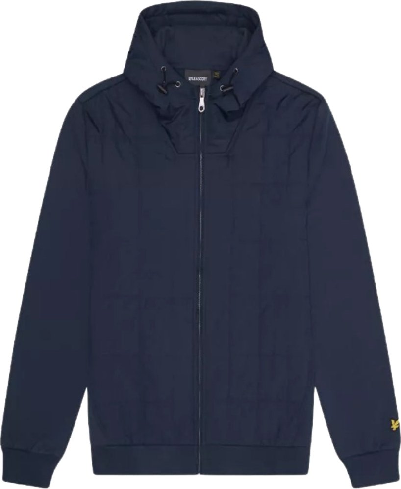 Thumbnail - Lyle & Scott Hybrid Quilted Marineblauer Kapuzenpullover mit Reißverschluss