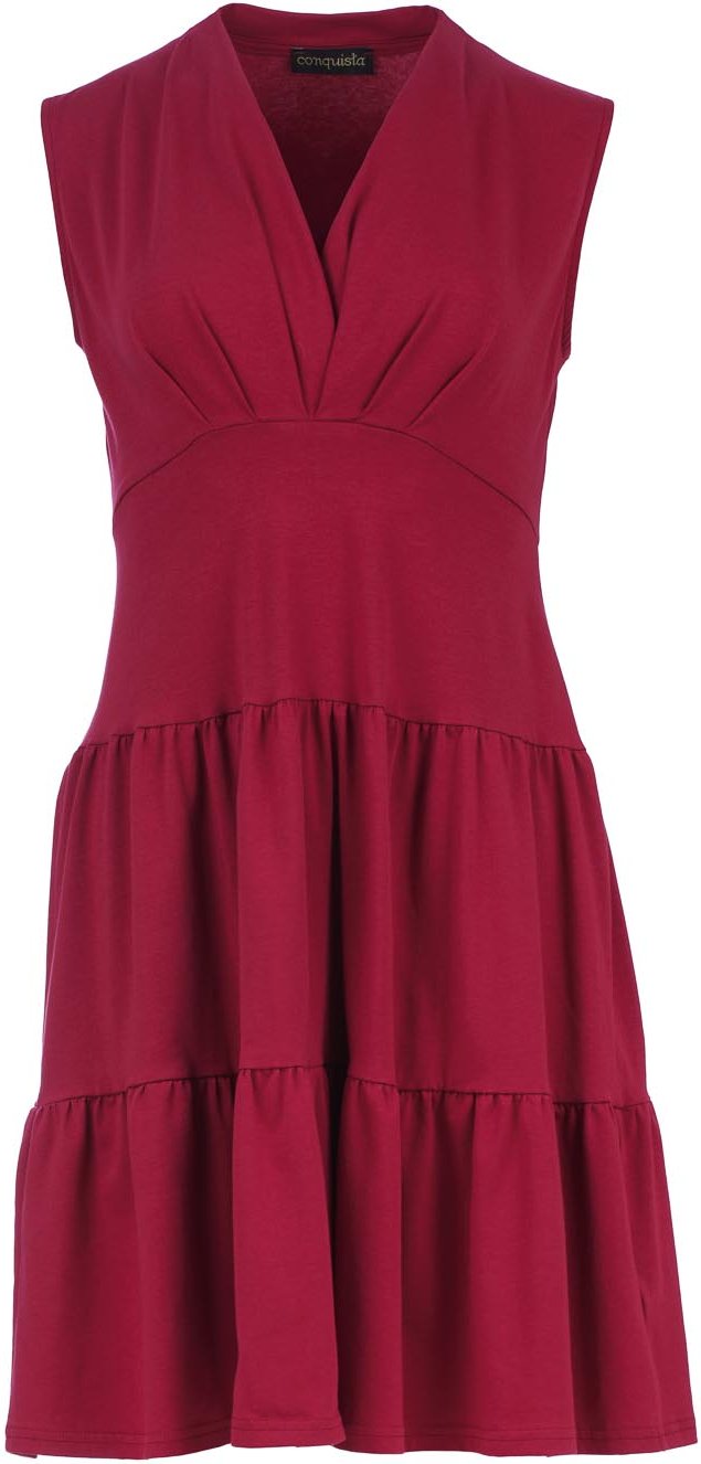 Ärmelloses Jerseykleid in Bordeaux aus Baumwolle