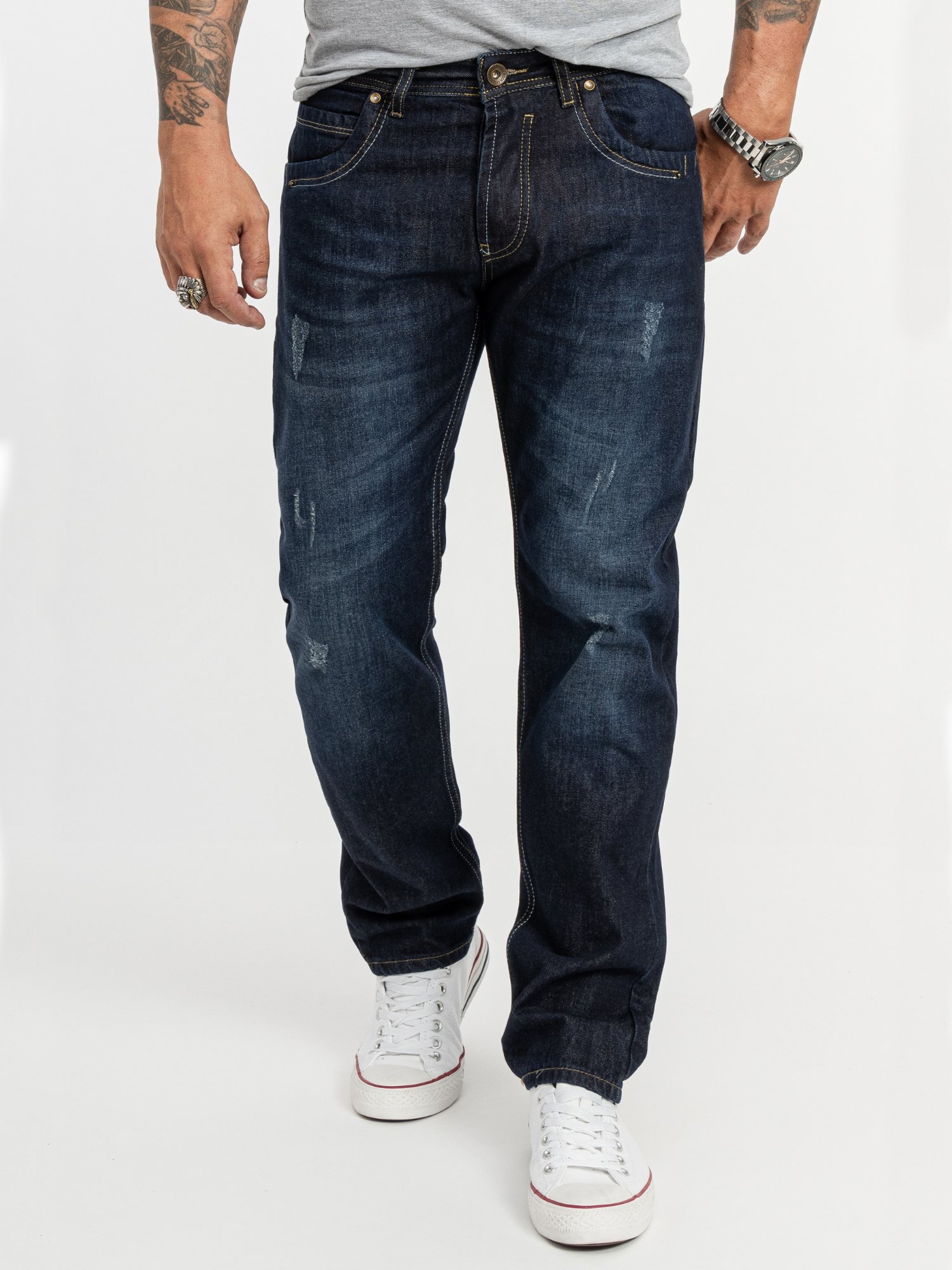 Rock Creek Jeans Straight Leg Blau