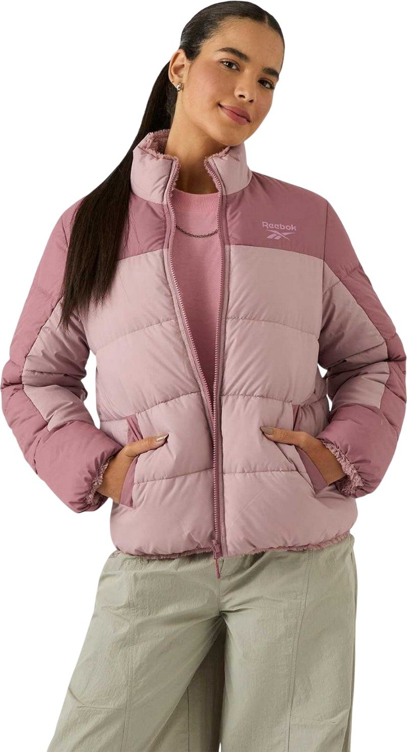 Reebok - Steppjacke für Damen, wendbar (Graurosa)