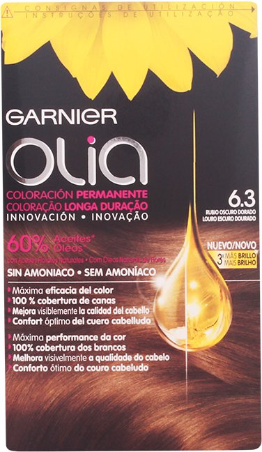 Olia Coloración Permanente #6,3 Rubio Oscuro Dorado Set 4 pz