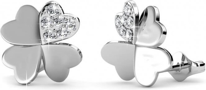 Glücksklee-Ohrringe - Silber und Kristall