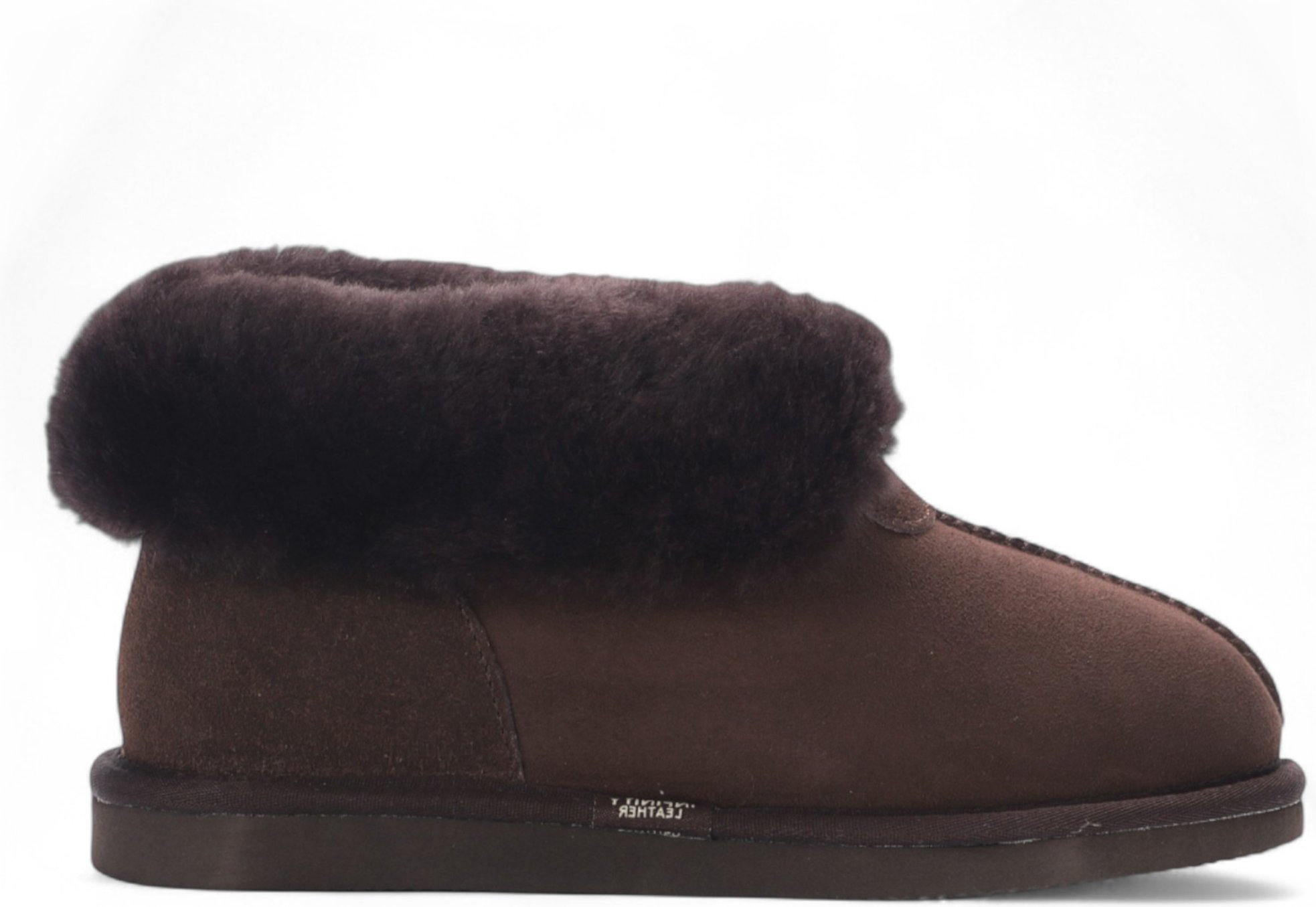 Damen Winterstiefelette aus Schaffell-Wildleder in Braun zum Hineinschlüpfen - Glacier