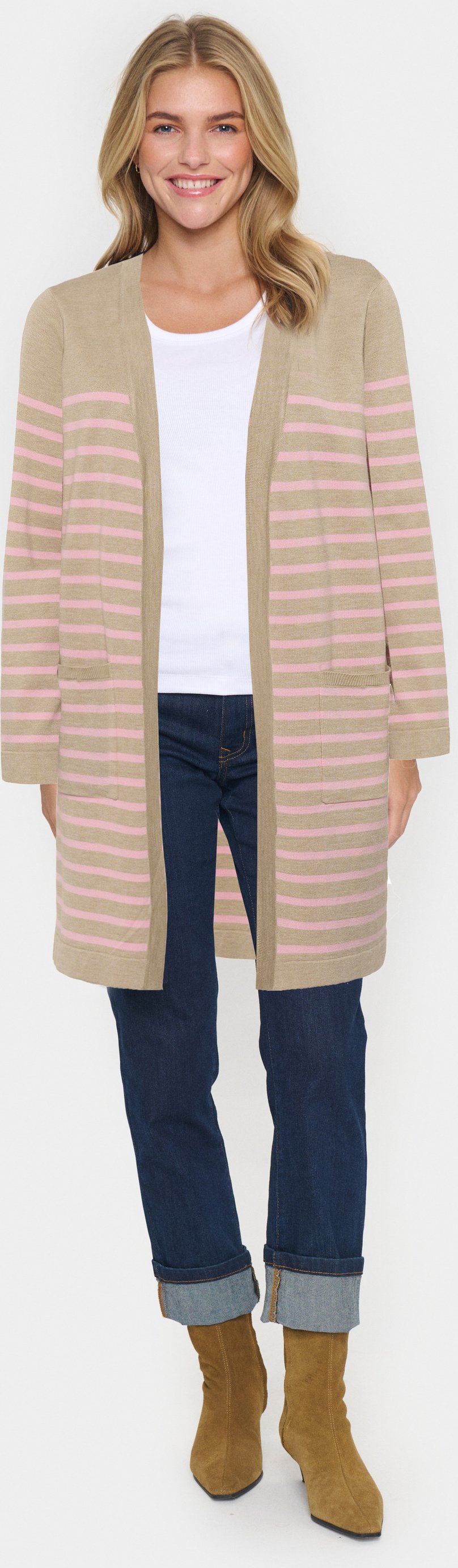 Strickjacke Lockere Passform beige