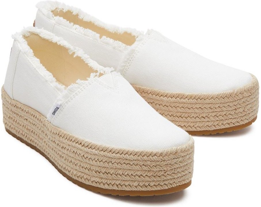 TOMS Valencia 100% Baumwolle Damen Weiß Espadrilles