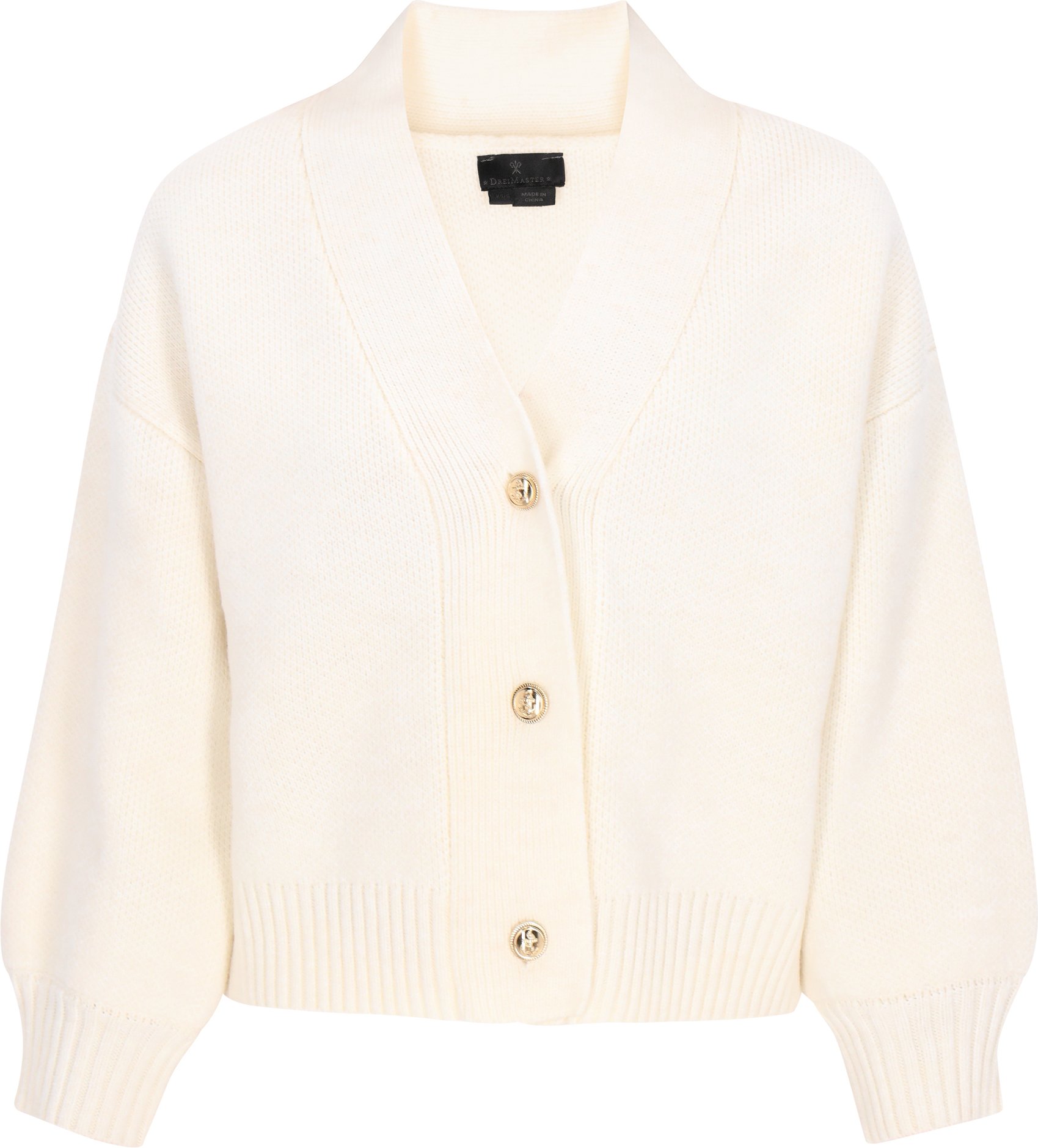 Thumbnail - Dreimaster Strickjacke Frauen cremefarben