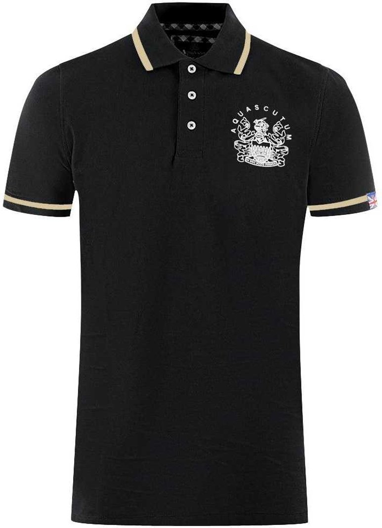 Aquascutum Unisex Erwachsenen Aldis Tipped Poloshirt (Schwarz)