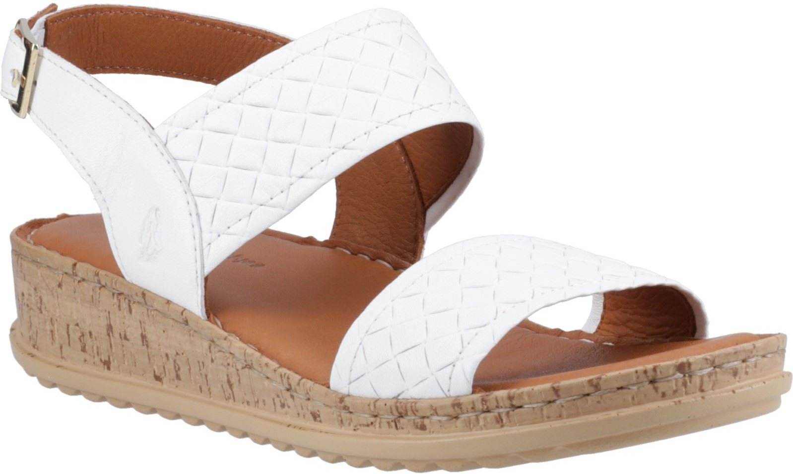 Thumbnail - Hush Puppies Ebony Geflochtenes Leder Damen Weiße Sandalen