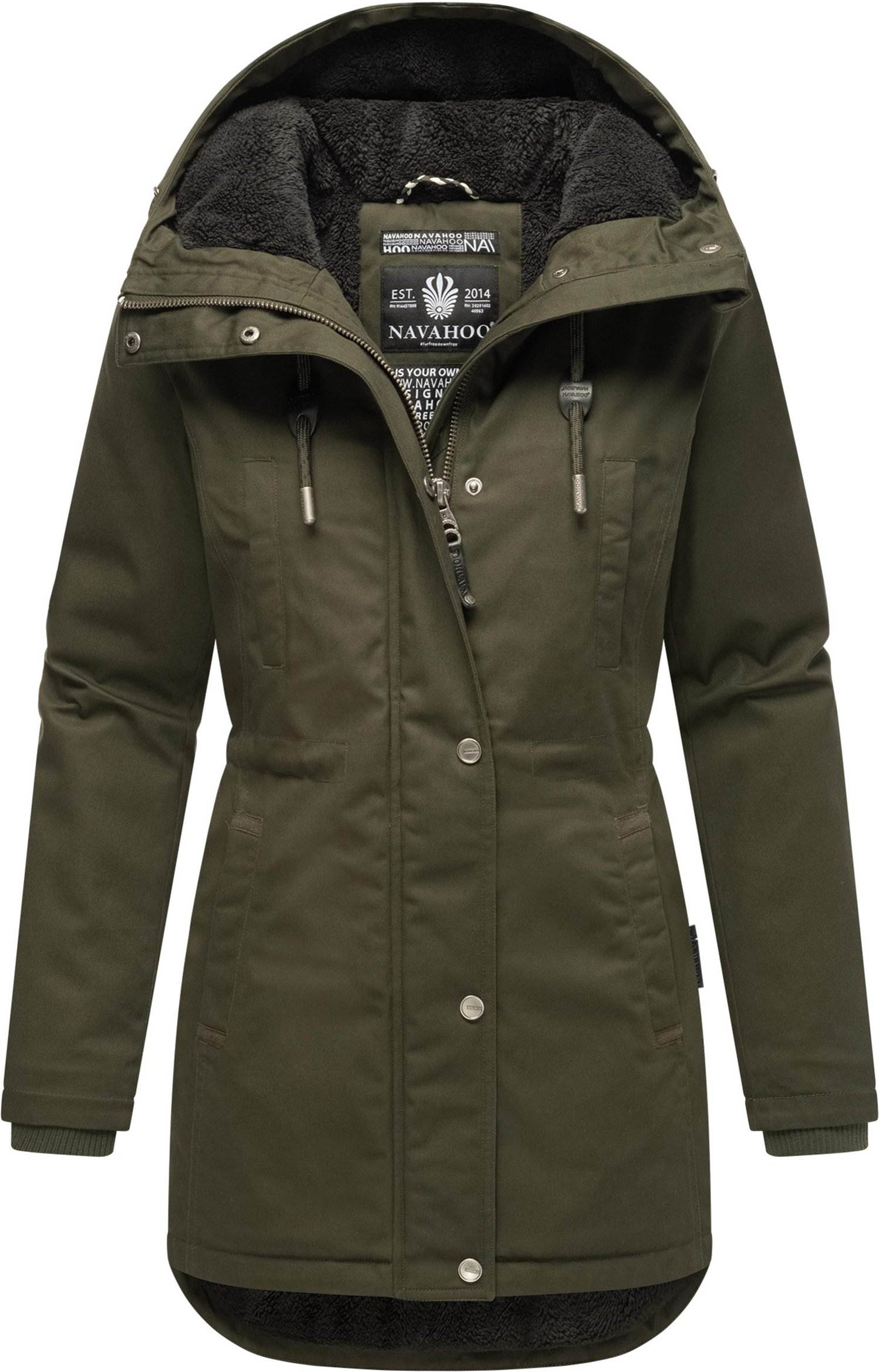 Navahoo Winterfunke Damen Winterjacke mit Teddyfellfutter