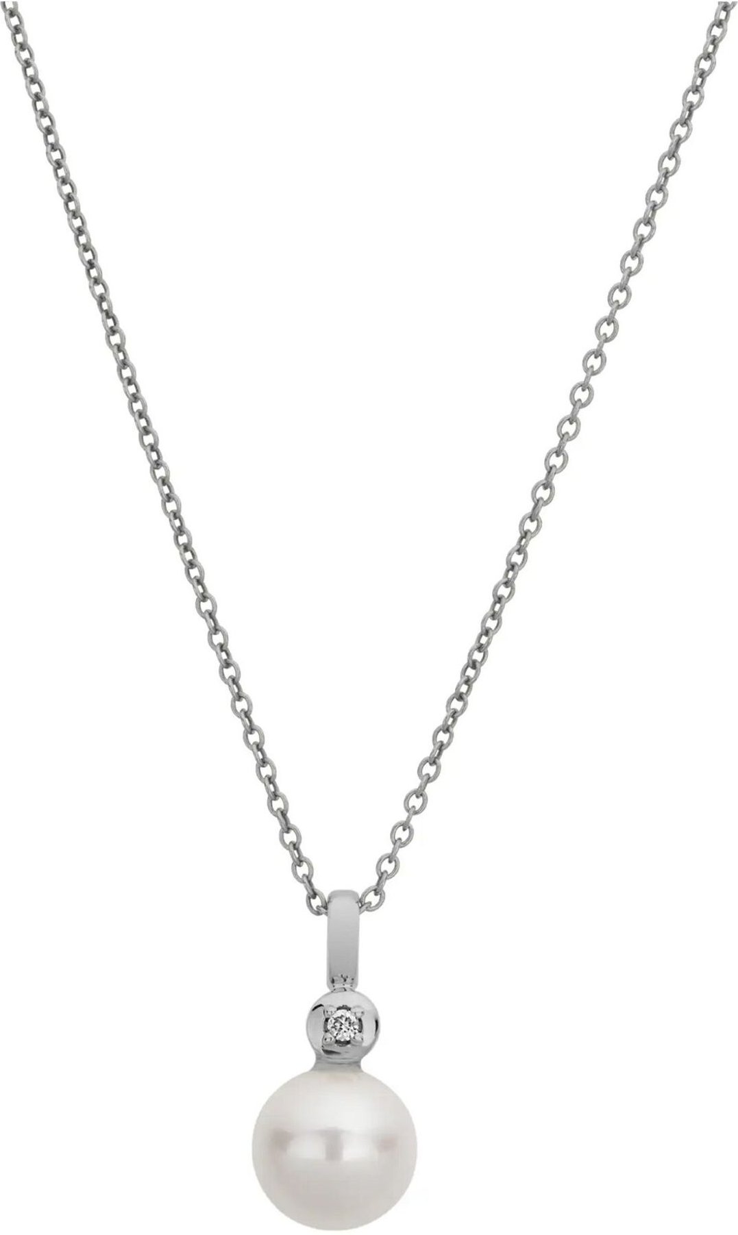 Lyomi Anhänger mit Kette 585/- Weißgold 1 synth. Diam. 0,02ct.