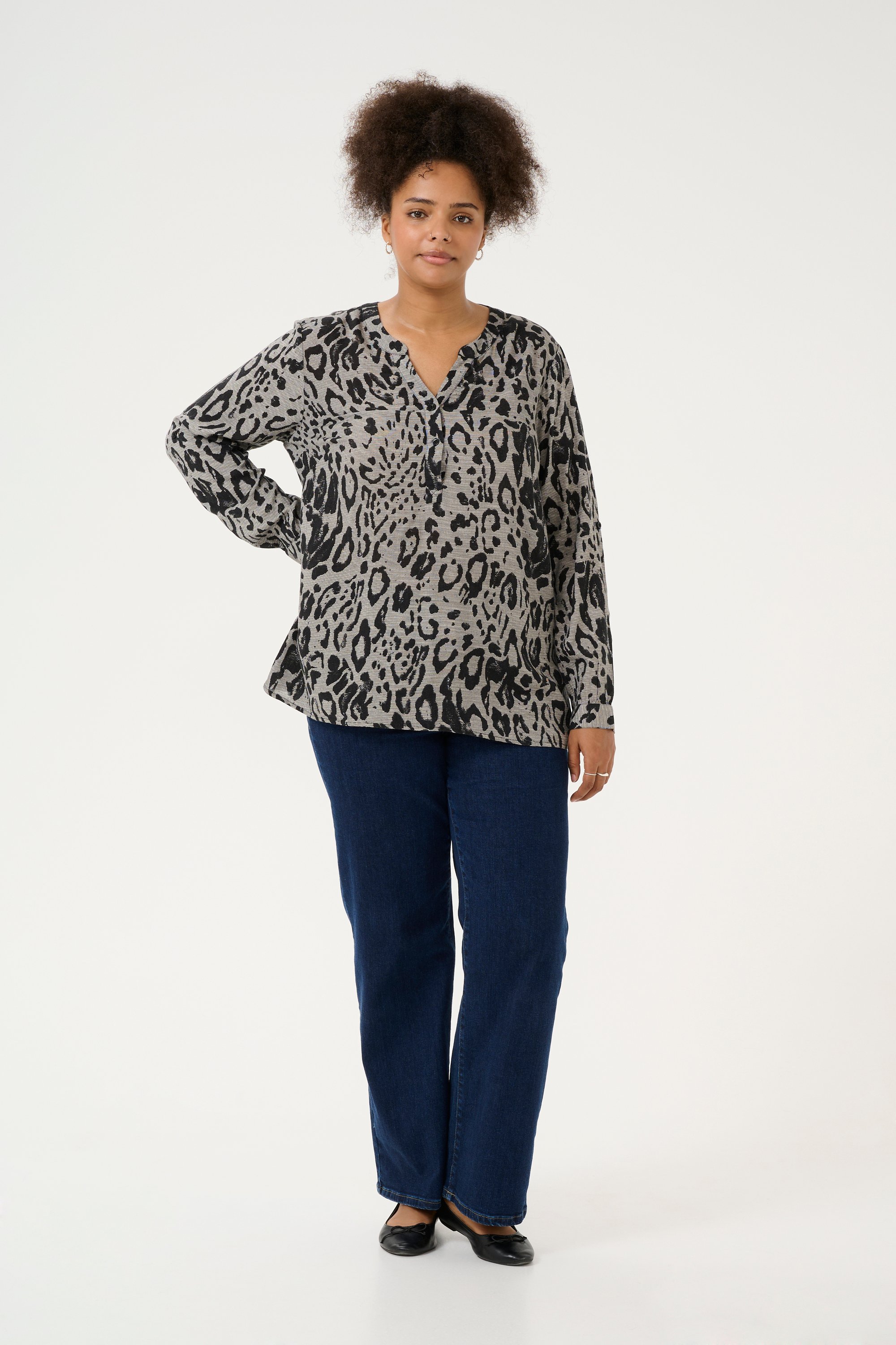 Langarm-Bluse Regular fit Moonstruck / Black Animal animal