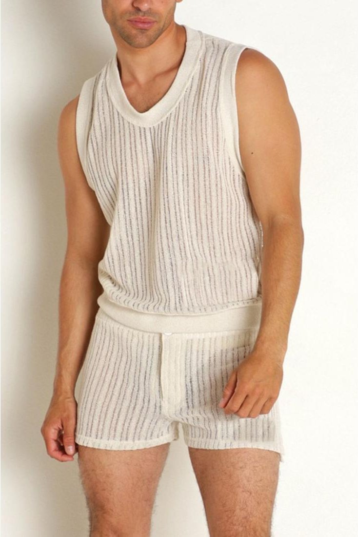 Thumbnail - Herren Rundhals-Tanktop und Shorts-Set in Übergröße